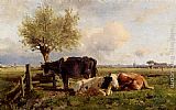 Anton Mauve Famous Paintings - Resting Cows